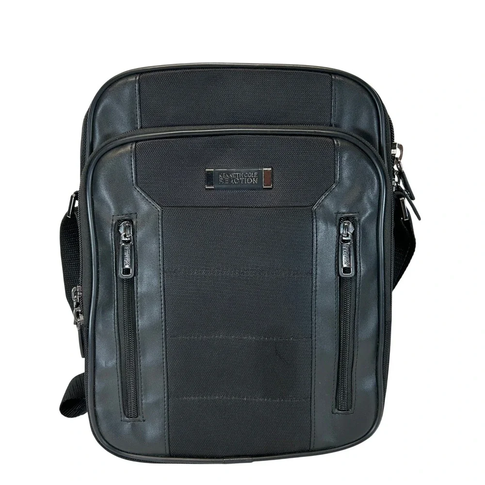 Kenneth Cole Reaction Black Messenger Crossbody Tablet Bag 538385 Mens Techwear